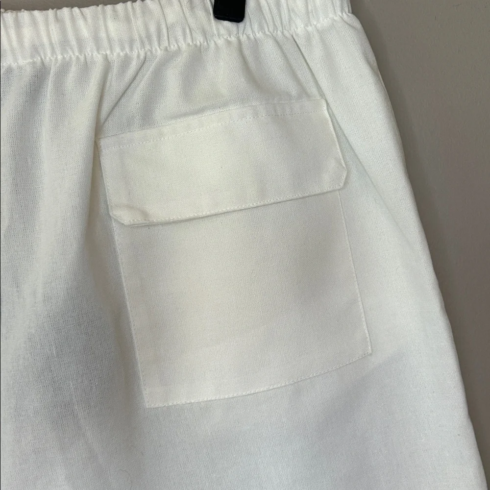 White Fox Tropical Mood Shorts Size XL White Cotton Linen‎ - Picture 3 of 9